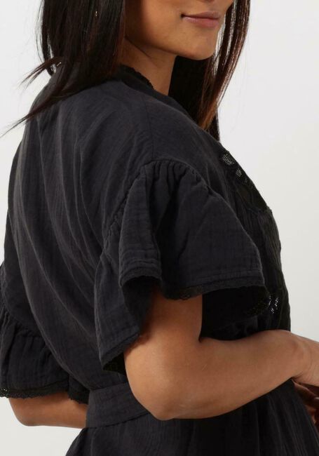 SISSEL EDELBO Robe midi CHARM ORGANIC COTTON CAFTAN en noir - large
