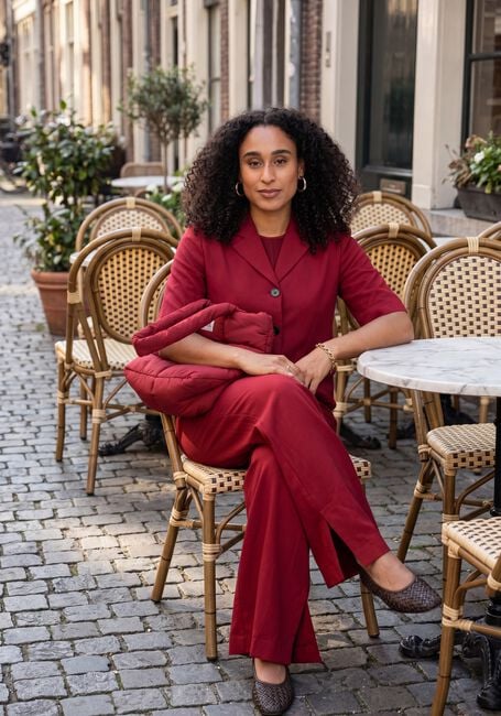 MSCH COPENHAGEN Pantalon large MSCHKEELEY EDELMIRA HW PANTS en rouge - large