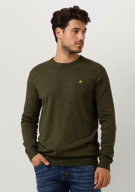 SCOTCH & SODA Pull ESSENTIALS ECOVERO VISCOSE-NYLON CREWNECK PULLOVER en vert - large