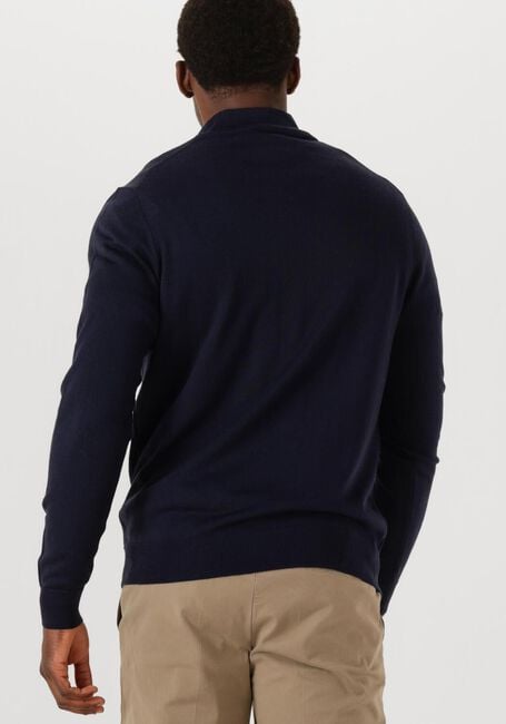 Donkerblauwe PROFUOMO Trui PULLOVER HALF ZIP MERINO - large