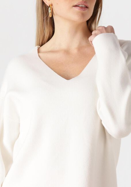 OBJECT Pull OBJREYNARD V-NECK PULLOVER en blanc - large