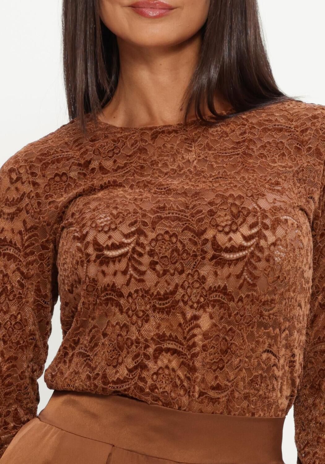 NUKUS Haut WIES TOP LACE en marron - large