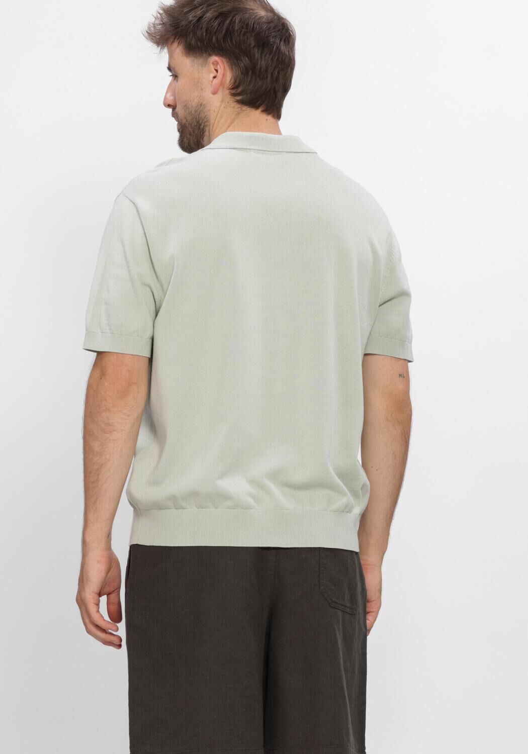 SELECTED MEN Polo SLHTORINO SS KNIT RELAXED OPEN  POLO en vert - large
