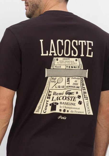 LACOSTE T-shirt CLASSIC FIT BACK PRINT HEAVY JERSEY T-SHIRT en noir - large