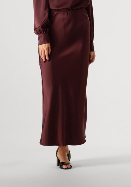 NEO NOIR Jupe maxi VICKY HEAVY SATEEN SKIRT Bordeaux - large