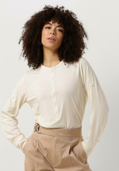 VANILIA Haut SOFT JERSEY HENLEY en beige - large