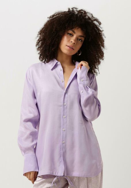 Paarse VANILIA  RELAX SATIN SHIRT - large