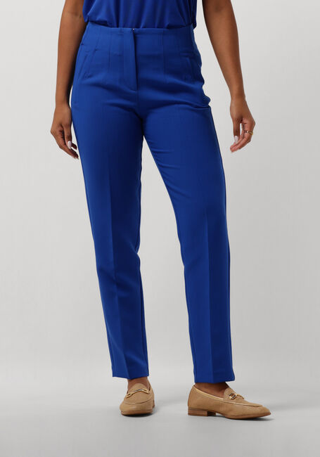 JANSEN AMSTERDAM Pantalon WQ440 WOVEN HIGH WAISTED ANKLE PANTS en bleu - large