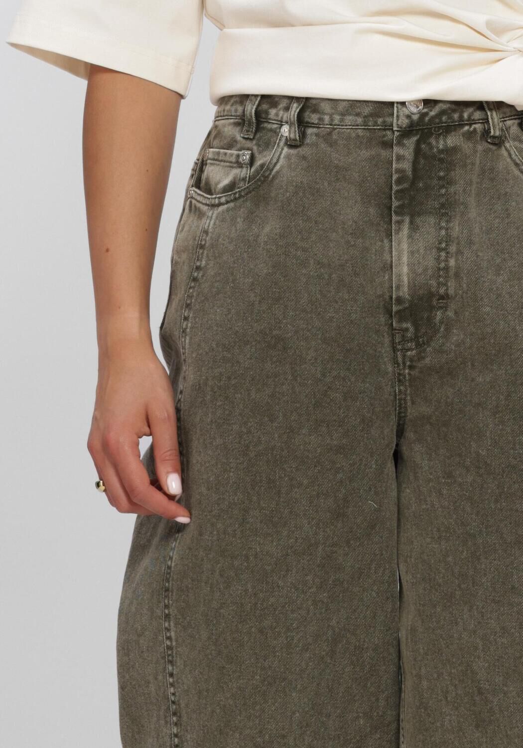 Groene SECOND FEMALE Jeans JAYE DENIM BARREL JEANS - large