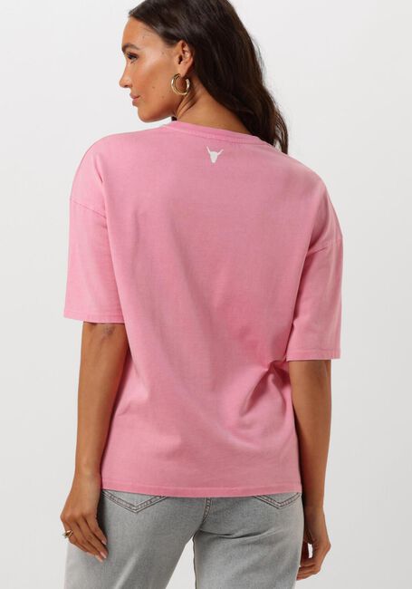 ALIX THE LABEL T-shirt LADIES KNITTED WASHED LABEL T-SHIRT en rose - large