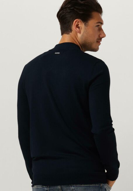 Donkerblauwe PUREWHITE Trui ESSENTIAL KNIT HALF ZIP LS - large