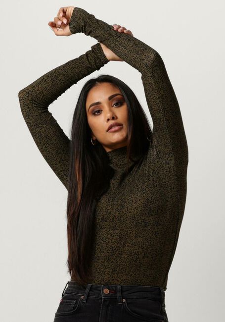 SCOTCH & SODA ALL OVER PRINTED MOCKNECK LONG SLEEVED SHIRT Hauts & T-shirts Vert foncé - large