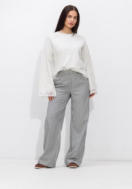 Lichtgrijze OBJECT Sweater OBJKIMIA LS RE SWEAT SHIRT - large