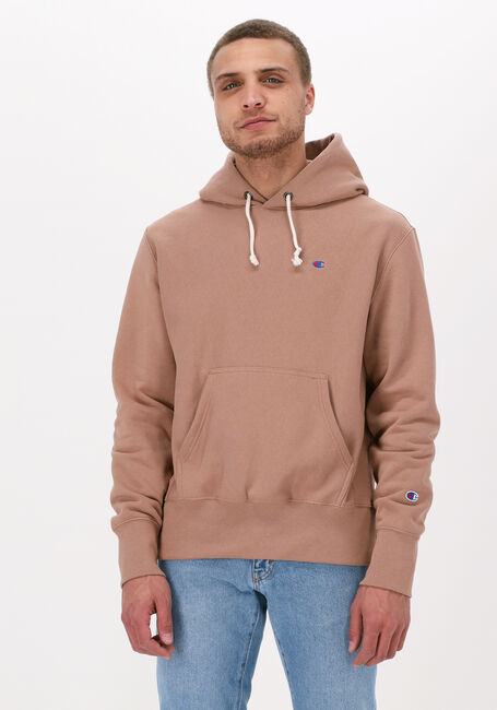 Bruine CHAMPION Sweater HOODED SWEATSHIRT MEN - large