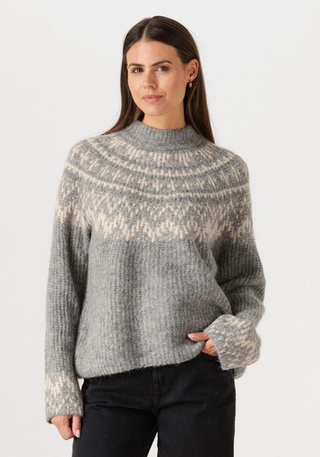 Grijze Y.A.S. Trui YASLIRI LS KNIT PULLOVER - large