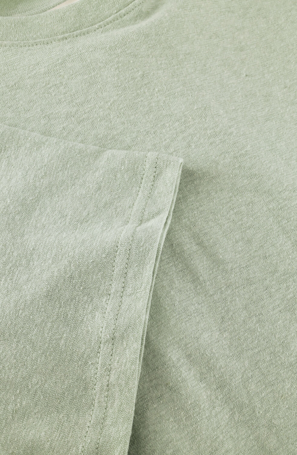 SELECTED MEN T-shirt SLHADAM LINEN BLEND SS TEE NOOS en vert - large