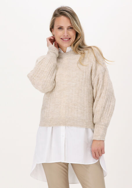 MSCH COPENHAGEN Pull CHEANNA ALPACA RIB PULLOVER en beige - large