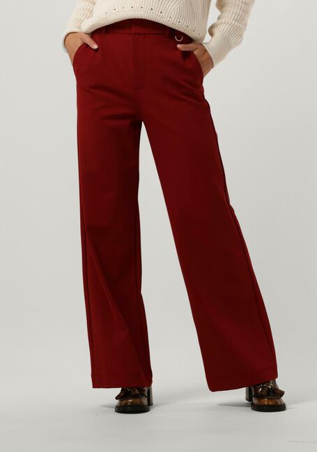 VANILIA Pantalon large TAILORED TWILL MET RING en rouge - large