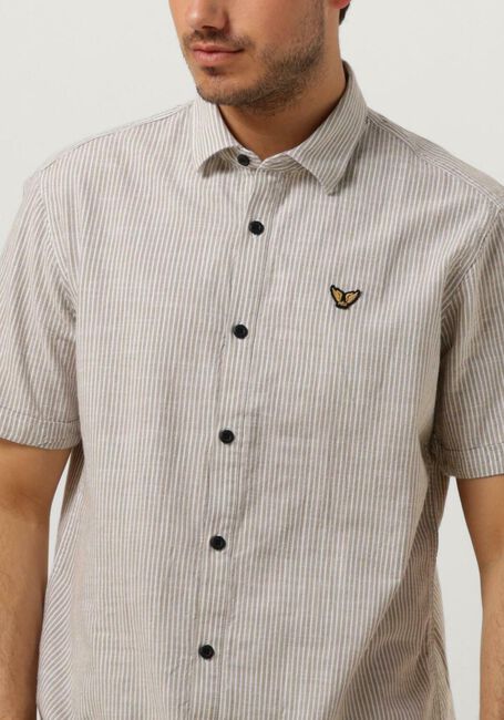 PME LEGEND Chemise décontracté SHORT SLEEVE SHIRT YARN DYED STRIPE en beige - large