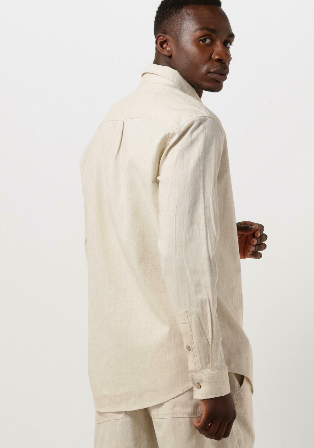 Beige ANERKJENDT Casual overhemd AKLOUIS L S LINEN SHIRT Omoda