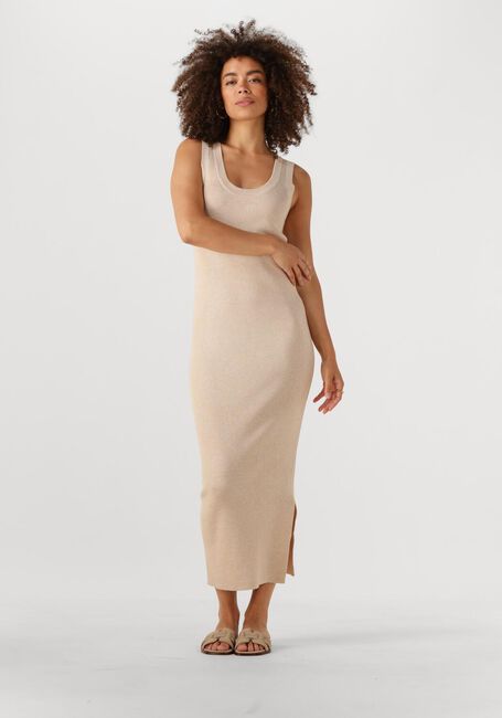 YDENCE Robe maxi KNITTED DRESS ARIEL en beige - large