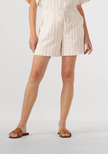 Beige SELECTED FEMME Korte broek SLFLUISA MW STRIPED STRING SHORTS B - large