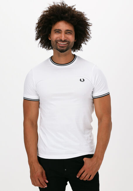 FRED PERRY T-shirt TWIN TIPPED T-SHIRT en blanc - large