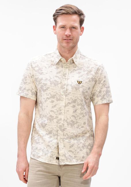 Beige PME LEGEND Casual overhemd SKYNIGHT S/S AOP DESERT FLOWER ON CTN JERSEY PIQUE - large