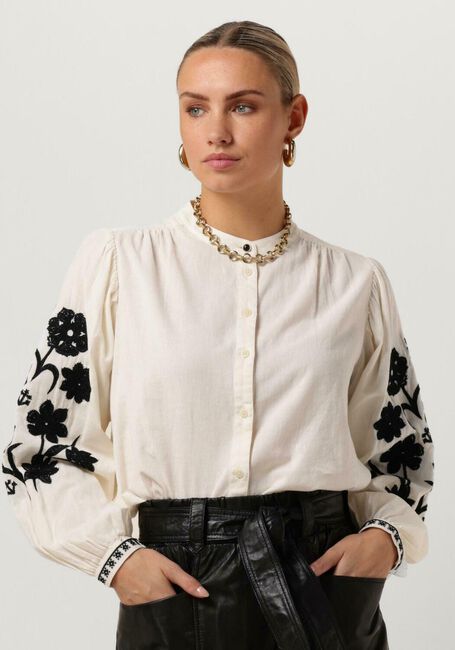 Gebroken wit SCOTCH & SODA  SHIRT WITH EMBROIDERED SLEEVE - large
