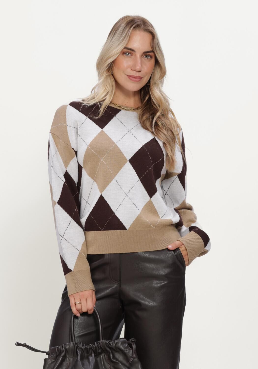 SELECTED WOMEN Pull SLWTHEA LS KNIT ARGYLE O-NECK en multicolore - large