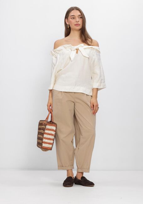 Gebroken wit SUMMUM  TOP MODAL LINEN BLEND - large