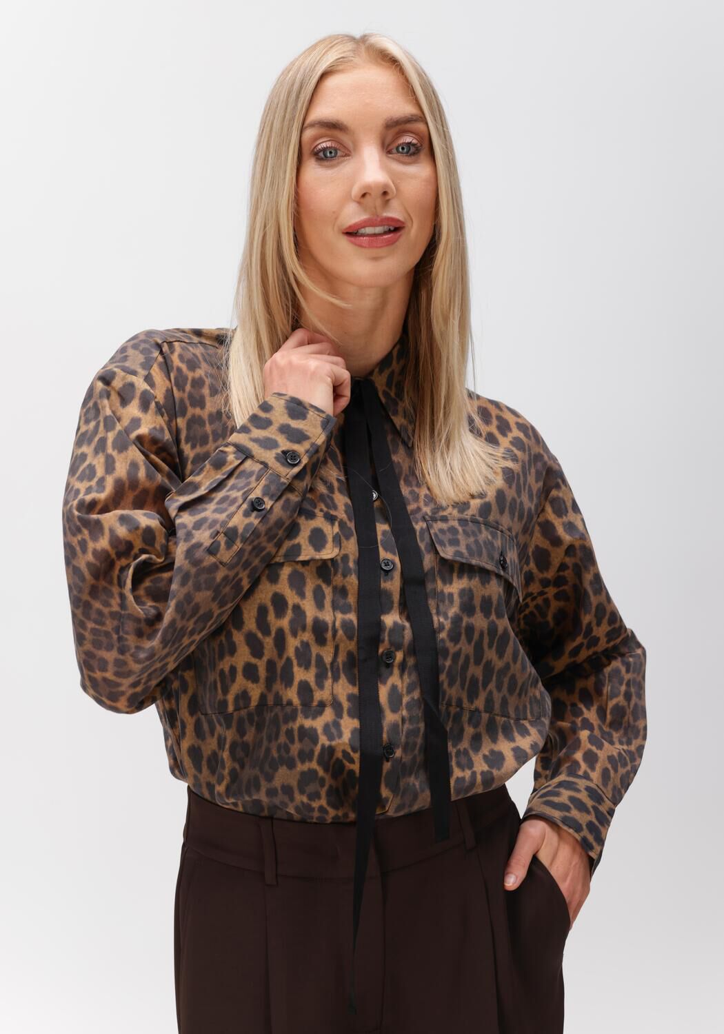 DANTE6 RIQUE LEOPARD SHIRT Blouses en marron - large