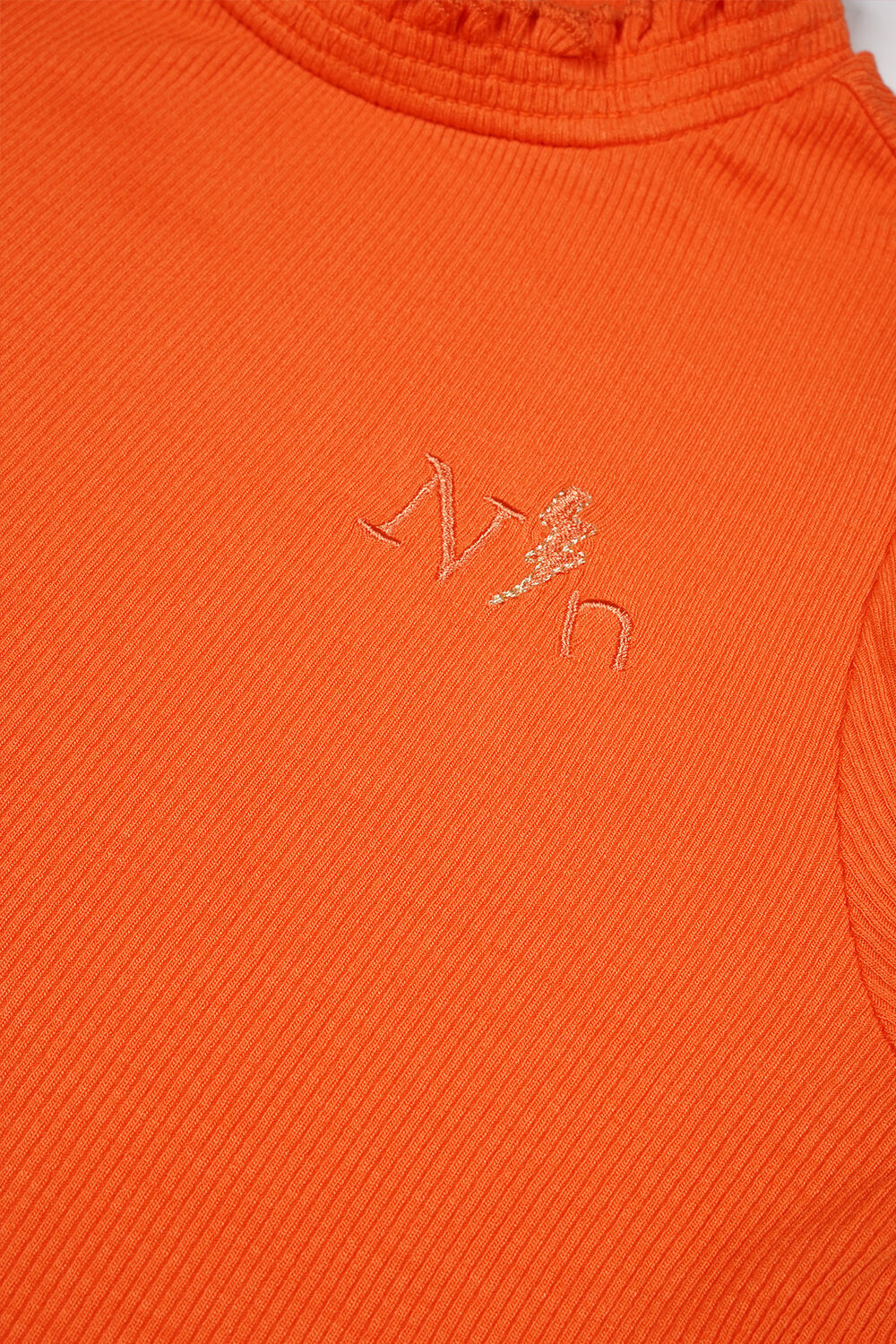 NONO KOSS RIB SHIRT Hauts & T-shirts en orange - large