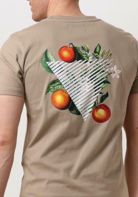PURE PATH T-shirt TSHIRT WITH FRONT AND BACK PRINT en taupe - large