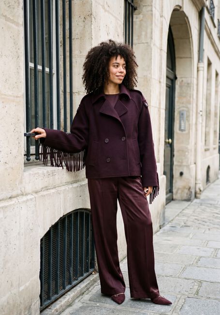Bordeaux DANTE6 Top LEIVA BOLD SATIN BUTTON DETAIL TOP - large