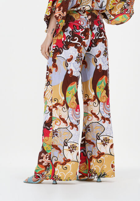 SUMMUM Pantalon large TROUSER FESTIVAL PRINT ON VISCOSE SATIN en multicolore - large