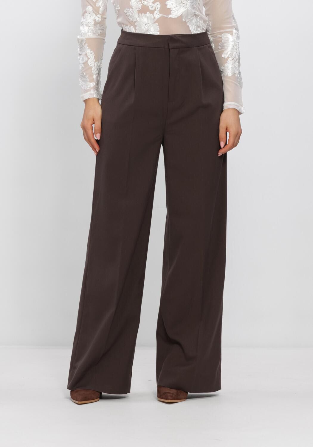 COPENHAGEN MUSE Pantalon large CMTAILOR-PANTS en marron - large