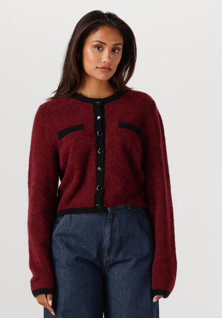 GESTUZ Gilet GZALPHA LS CONTRAST CARDIGAN en rouge - large