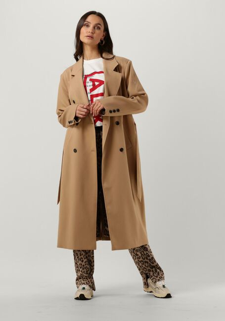 Camel ALIX THE LABEL  LADIES WOVN LONG TRENCH COAT - large