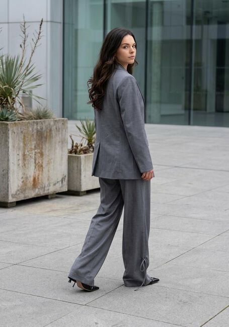 Grijze CO'COUTURE Wijde broek LIAM STRING PLEAT LL PANT - large