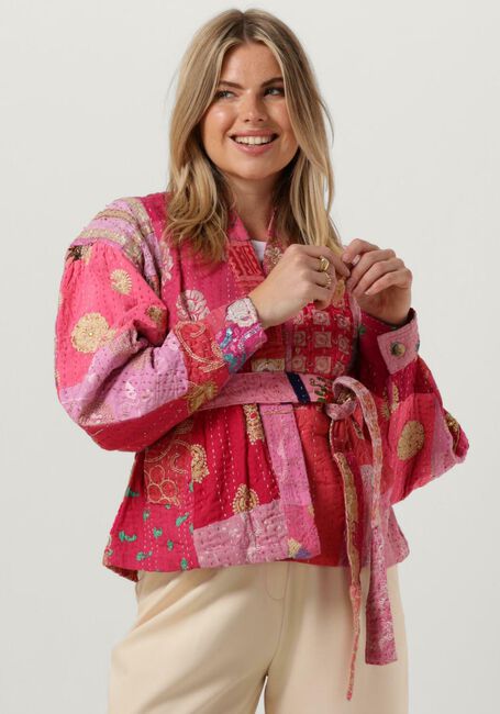 SISSEL EDELBO Kimono AURORA EMBROIDERY PATCHWORK JACKET en rose - large