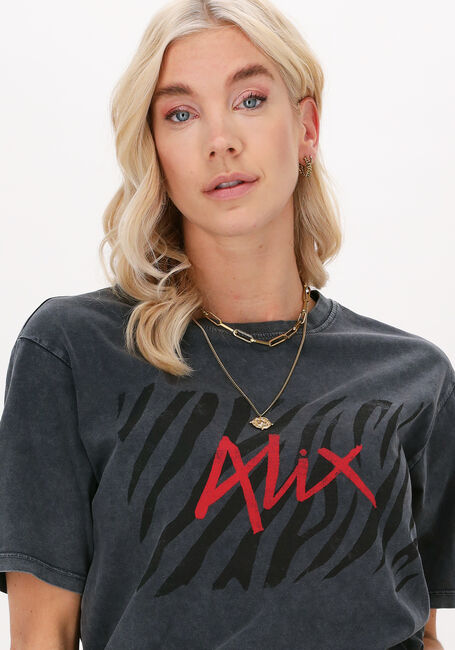Grijze ALIX THE LABEL T-shirt LADIES KNITTED ZEBRA ALIX T SHIRT - large