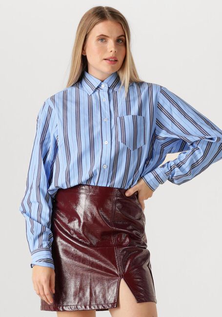 Blauwe HAUTE L'AMITIÉ  BUTTON DOWN STRIPE SHIRT - large