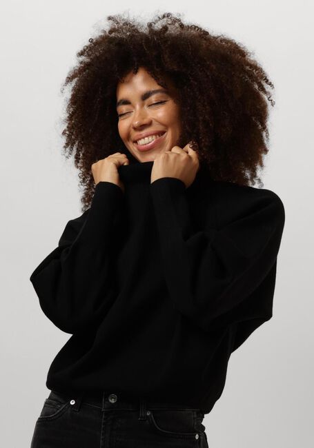 SECOND FEMALE Pull OCTAVIA KNIT T-NECK en noir - large