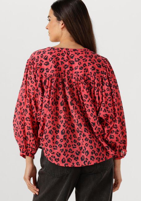 Rode BY-BAR  BECKY RED CHEETAH BLOUSE - large