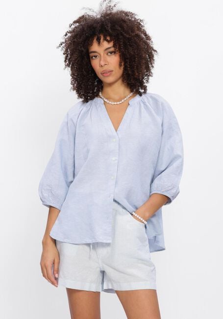 Blauwe SELECTED WOMEN  SLFCLEO-ALBERTA LINEN BLEND SHIRT - large