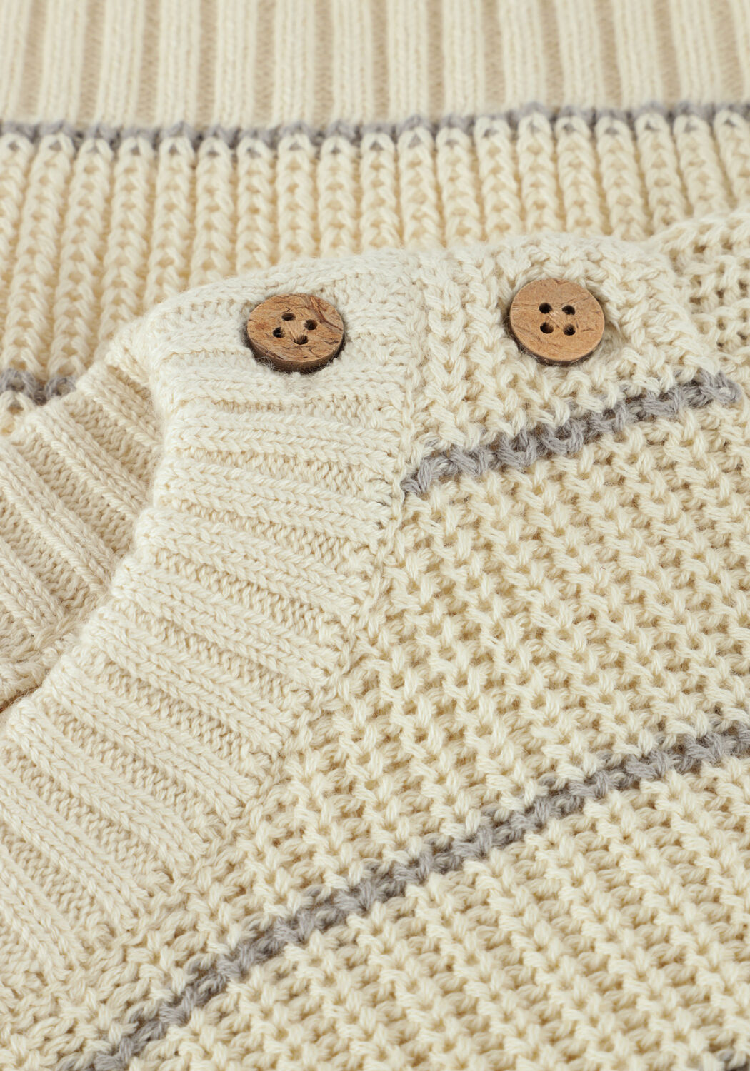 LIL' ATELIER Pull NBMELEN LS KNIT STRIPE LIL &Eacute;cru - large