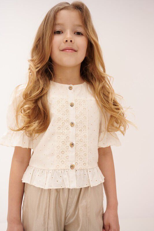 Ecru NONO  TYLIA EMBROIDERED BLOUSE - large