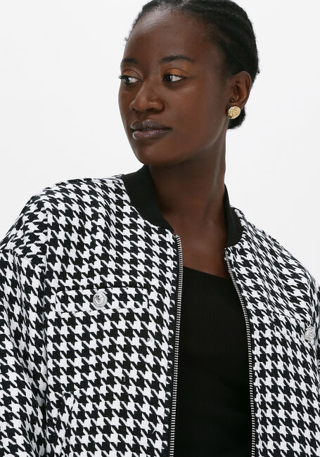 Zwarte COLOURFUL REBEL Jack LIZZY DOGTOOTH BOMERJACKET - large