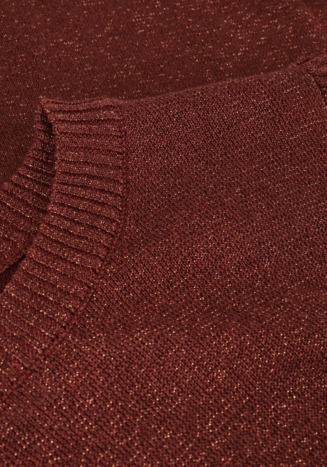 Bruine MINUS T-shirt LIVA PUFF HALF SLEEVE METALLIC KNIT PULLOVER - large